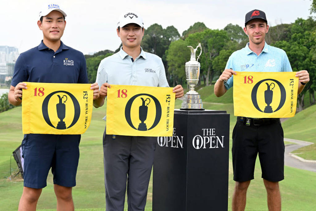 (l-r) Denwit Boriboonsub, Jeunghun Wang and David Puig have qualified for The 152nd Open